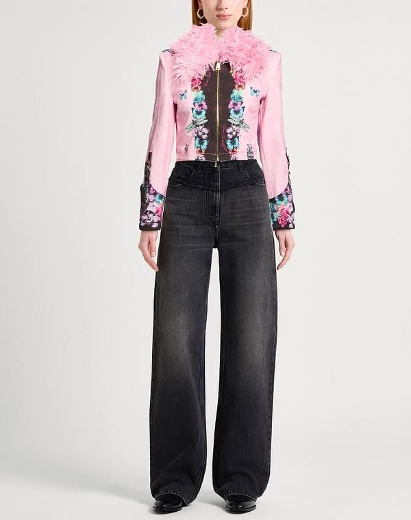 ヴェルサーチ レディース アウター ジャケット・ブルゾン デニムブルゾン VERSACE JEANS COUTURE Pink ピンク