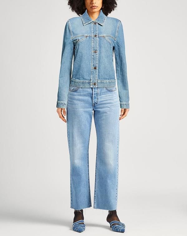モスキーノ レディース アウター ジャケット・ブルゾン デニムブルゾン MOSCHINO Blue ブルー モスキーノ レディース アウター ジャケット・ブルゾン デニムブルゾン MOSCHINO Blue ブルー