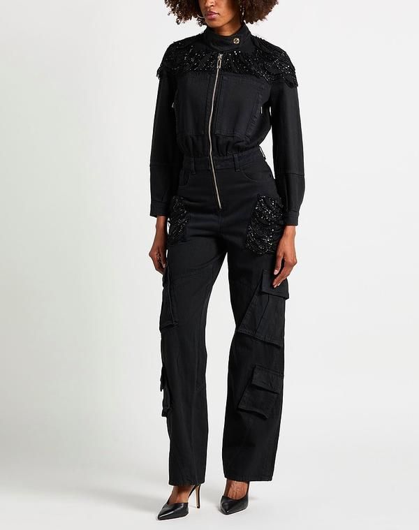 エリザベッタフランキ レディース トップス ジャンプスーツ サロペット ELISABETTA FRANCHI Black ブラック