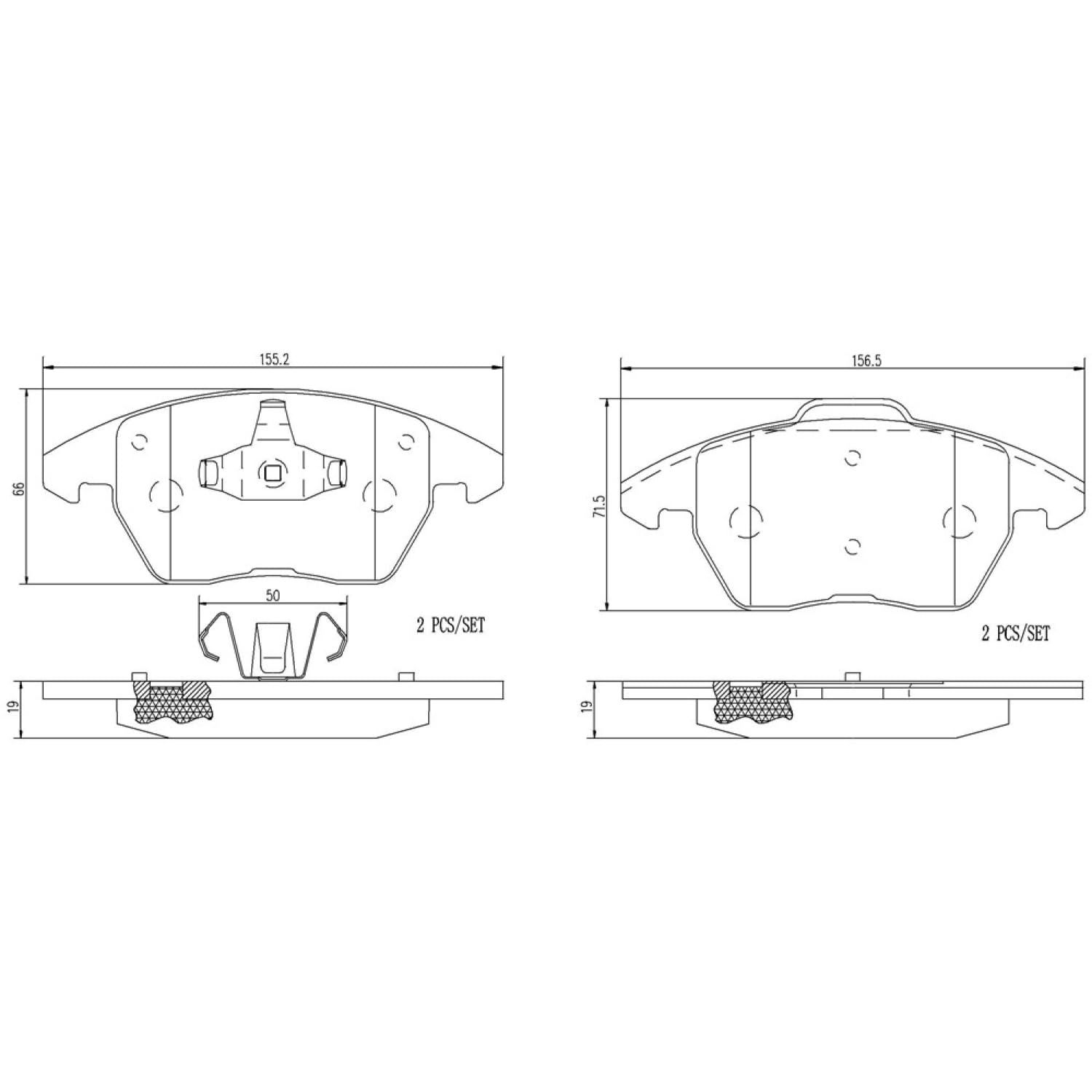 新品 BREMBO（ブレンボ ）/輸入車用セラミックパッド 品番：P61076N