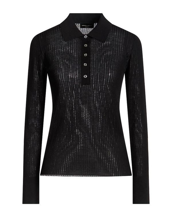 ロベルトコリーナ レディース トップス ポロシャツ ROBERTO COLLINA Black ブラック