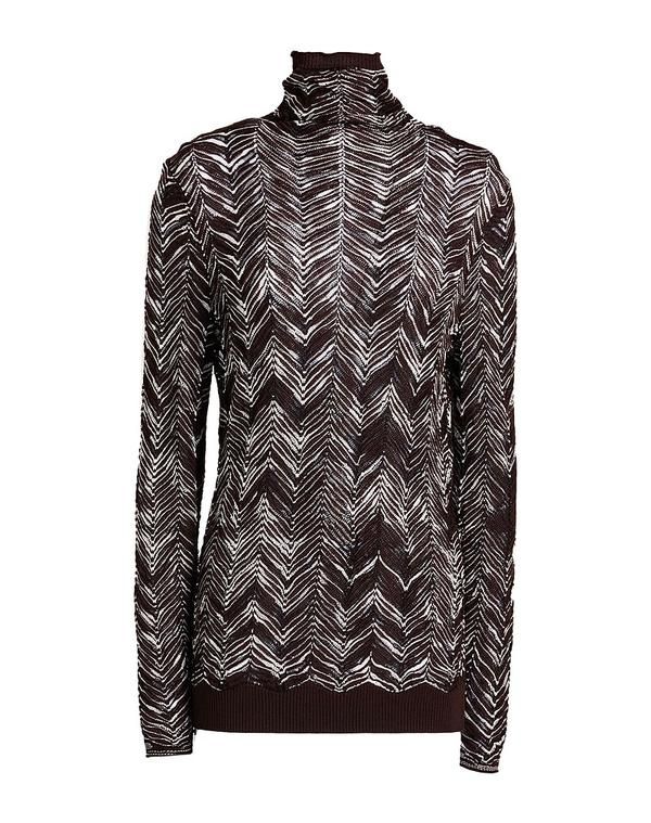 ミッソーニ レディース アウター ニット・セータートルネック MISSONI Dark Brown ブラウン