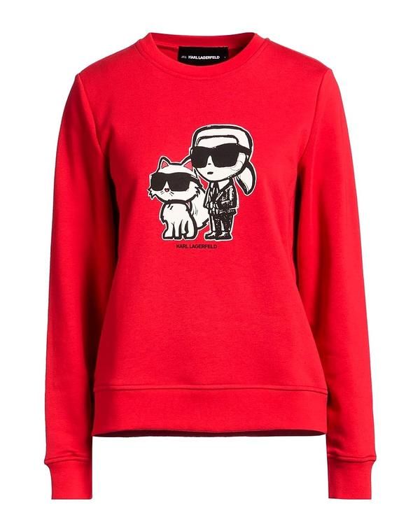カール ラガーフェルド レディース アウター パーカー・スウェット KARLAGERFELD Red レッド
