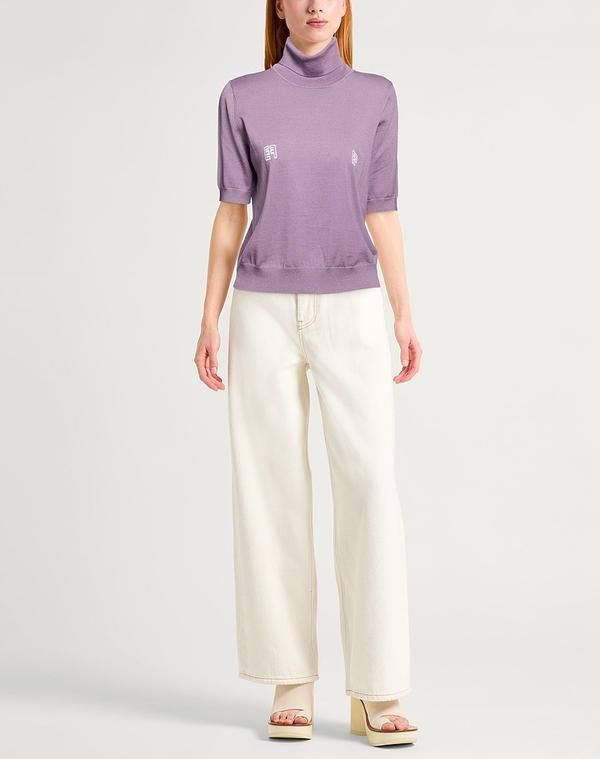 エリザベッタフランキ レディース アウター ニット・セータートルネック ELISABETTA FRANCHI Purple パープル