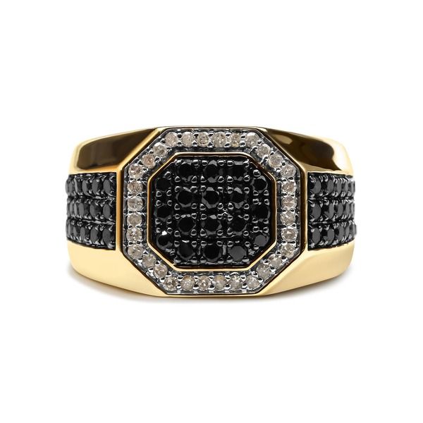 ハウスオブブリリアンス メンズ アクセサリー 指輪 Haus of Brilliance Mens 10K Yellow Gold 14 Ctt white and Treated Black Dia
