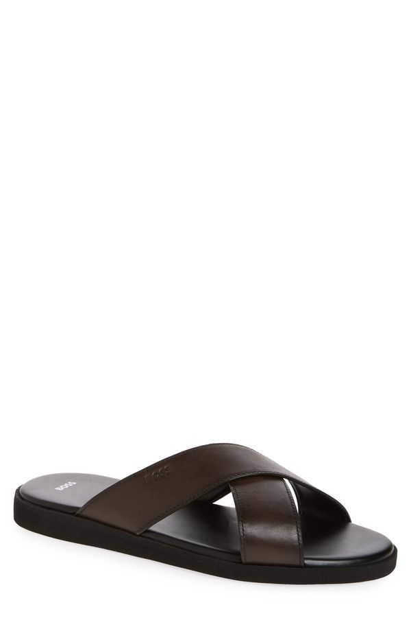 ボス メンズ シューズ サンダル BOSS Darrel Crisscrosslide Sandal Dark Brown ブラウン