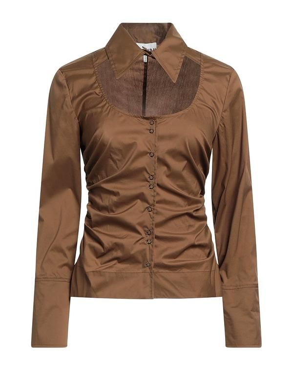 ガニー レディース トップス シャツ GANNI Brown ブラウン