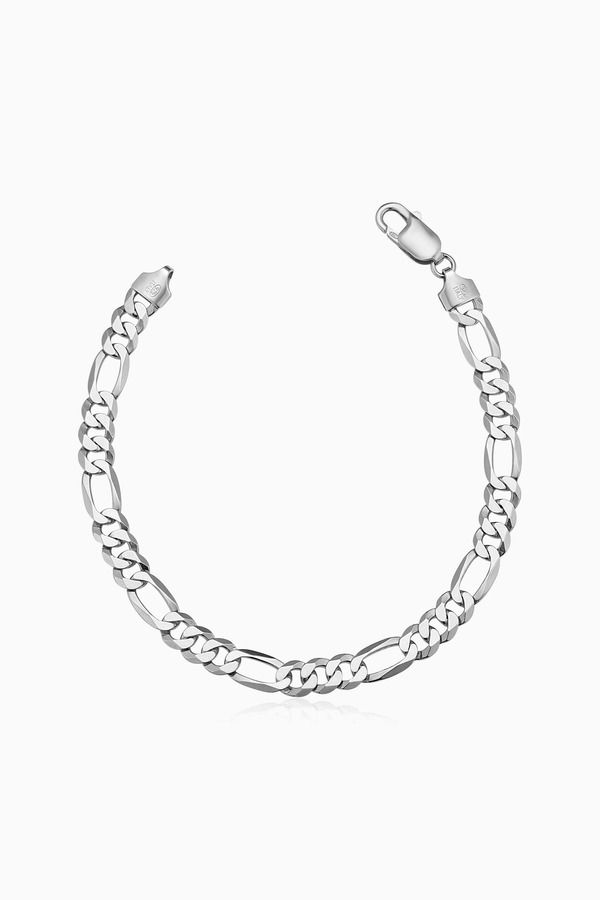 オラディナ メンズ アクセサリー ブレスレット・バングル・アンクレット Oradina Mens Founders Figaro Bracelet in Sterling Silver シルバー