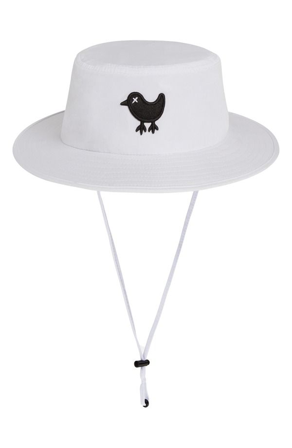 バッドバーディー メンズ アクセサリー 帽子 刺繍 ロゴ Bad Birdiembroide red Logo Sun Hat White ホワイト