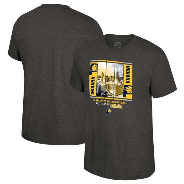 スタジアムエッセンシャルズ レディース トップス シャツ Unisex Stadium Essentials Charcoal Indiana Pacerskyline BoxoutShirt Cha