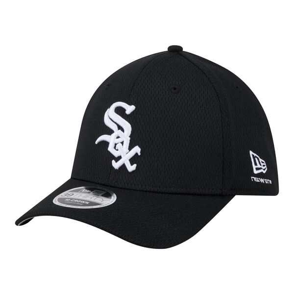 ニューエラ メンズ アクセサリー 帽子 Mens New Era Black Chicago White Sox Dash 39THIRTY Flex Hat Black ブラック