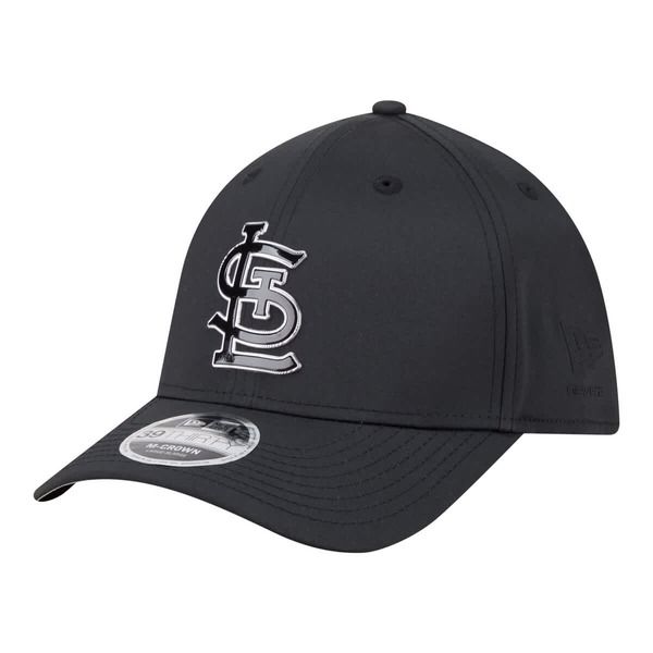 ニューエラ メンズ アクセサリー 帽子 トール Mens New Era Black St Louis Cardinals Metallic 39THIRTY MCrown Flex Hat Blac
