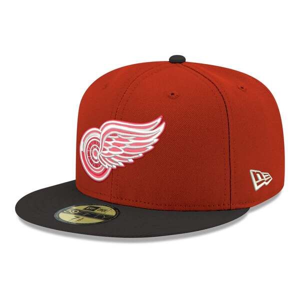 ニューエラ メンズ アクセサリー 帽子 ロゴ Mens New Era Redetroit Red Wings Core Logo TwoTone 59FIFTY Fitted Hat Red レッド