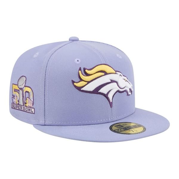 ニューエラ メンズ アクセサリー 帽子 Mens New Era Light Purple Denver Broncos Lavender Bloom 59FIFTY Fitted Hat Light