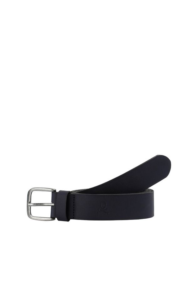 スカルパーズ メンズ アクセサリー ベルト レザー Scalpers Textu red Leather Belt Navy ネイビー