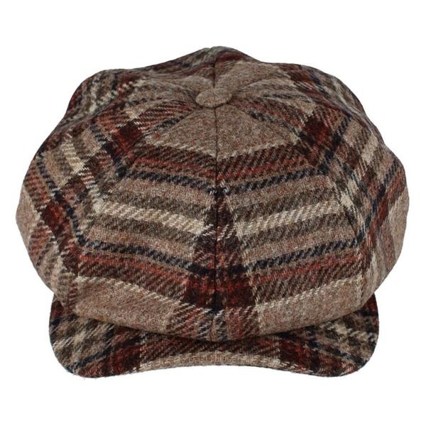 ウィゲンズ メンズ アクセサリー 帽子 ツイード キャップ Wigens Mens Tweed Check Melange Classic Newsboy Cap Beige Melange ベージュ