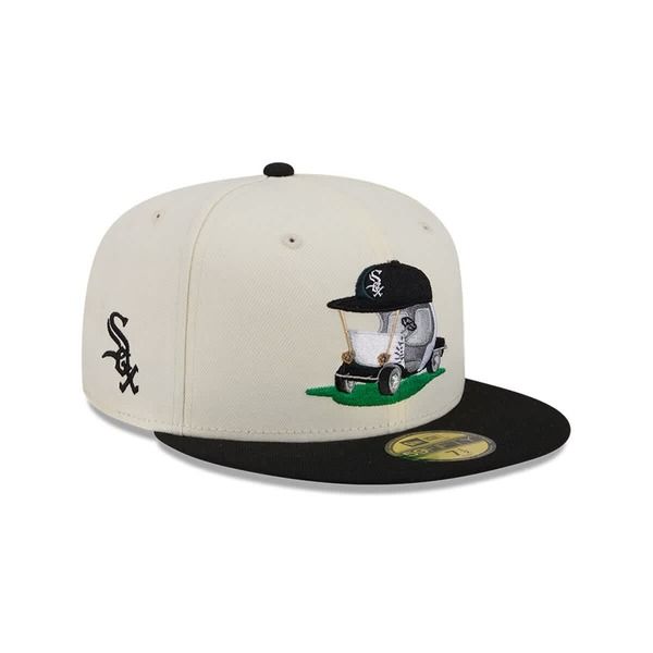 ニューエラ メンズ アクセサリー 帽子 Mens New Era CreamBlack Chicago White Sox Bullpen Cart 59FIFTY Fitted Hat Cream