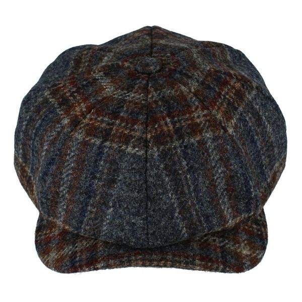 ウィゲンズ メンズ アクセサリー 帽子 ツイード キャップ Wigens Mens Tweed Check Melange Classic Newsboy Cap Navy Melange ネイビー 42,770円