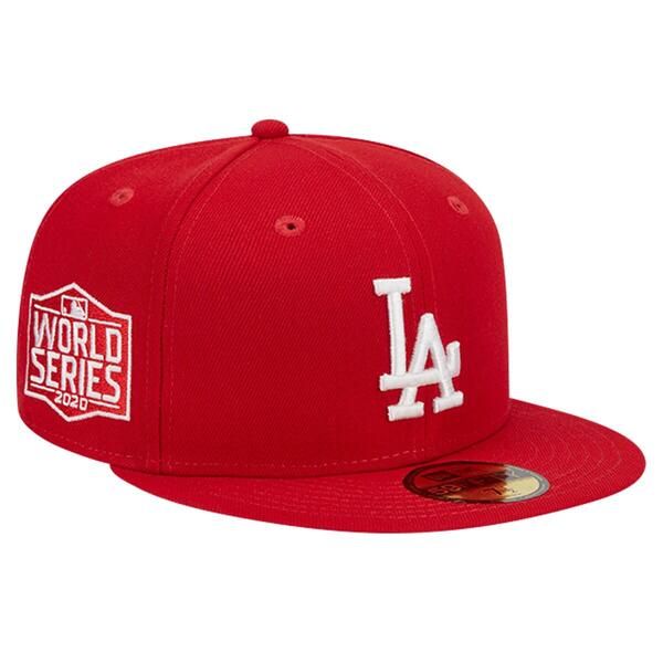 ニューエラ メンズ アクセサリー 帽子 ロゴ Mens New Era Red Los Angeles Dodgers Logo 59FIFTY Fitted Hat Red レッド