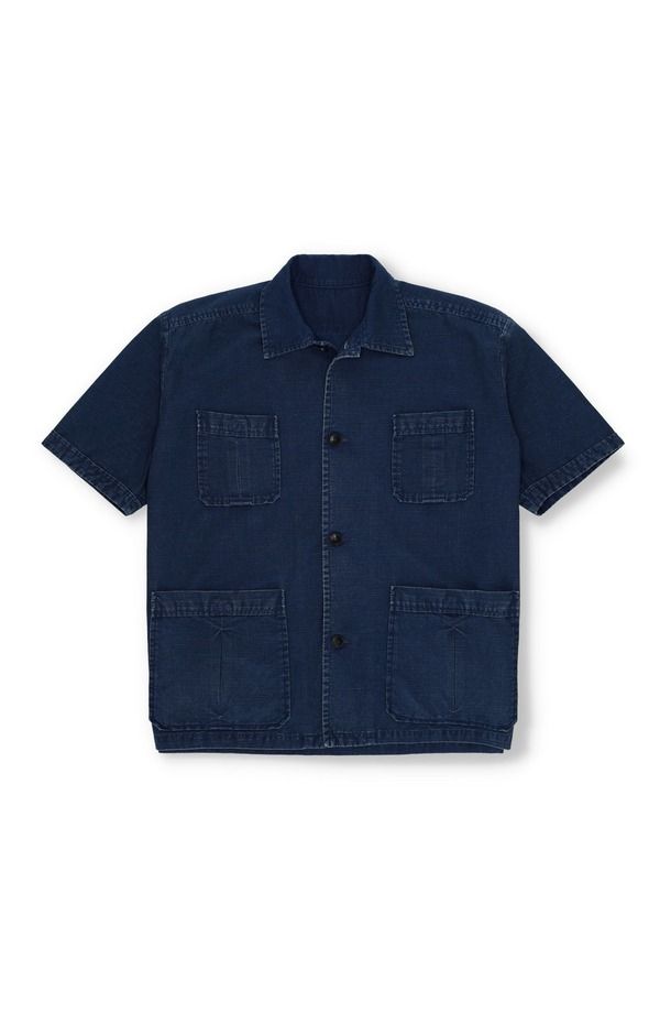 フォルテラ メンズ トップス シャツ デニム Fortela Bohem Denim Short Sleeve Shirt Indaco デニム