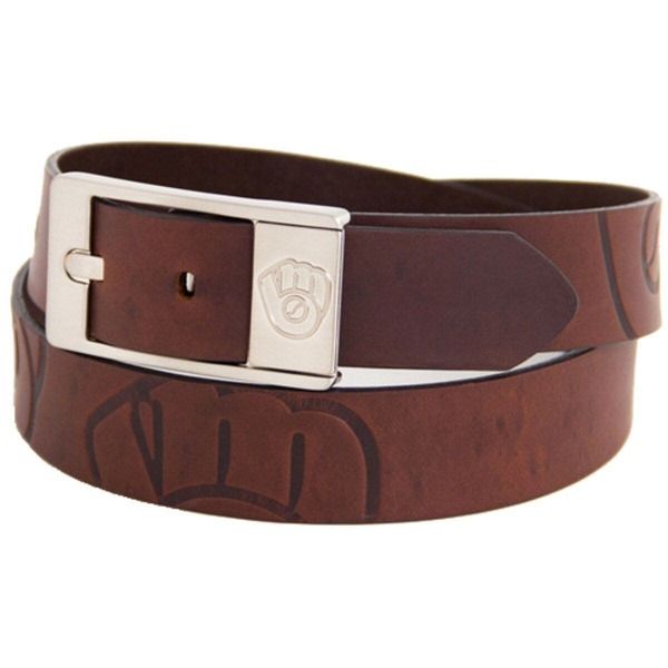 イーグルスウィングス メンズ アクセサリー ベルト レザー EAGLES WINGS Mens Brown Milwaukee Brewers Brandish Leather Belt Brown