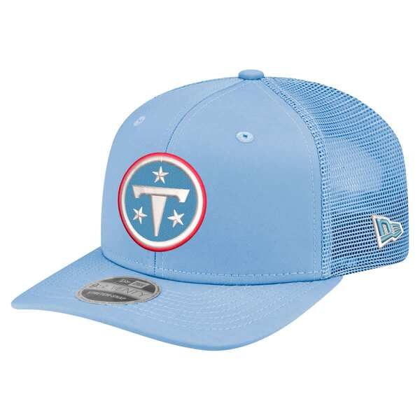 ニューエラ メンズ アクセサリー 帽子 ロゴ Mens New Era Light Blue Tennessee Titans Primary Logo 9SEVENTY Trucker Adjust