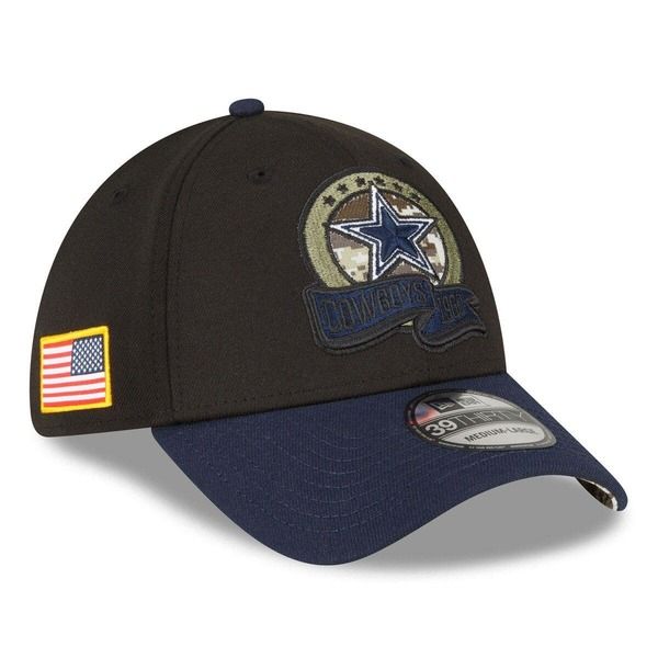 ニューエラ メンズ アクセサリー 帽子 Mens New Era BlackNavy Dallas Cowboys 2022 Salute To Service 39THIRTY Flex Hat B