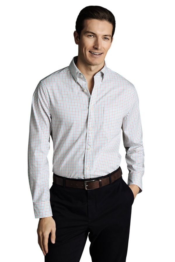 チャールズティリット メンズ トップス シャツ スリムフィット ダウン Charles Tyrwhitt Slim Fit ButtonDown Collar NonIron Stretch Popl