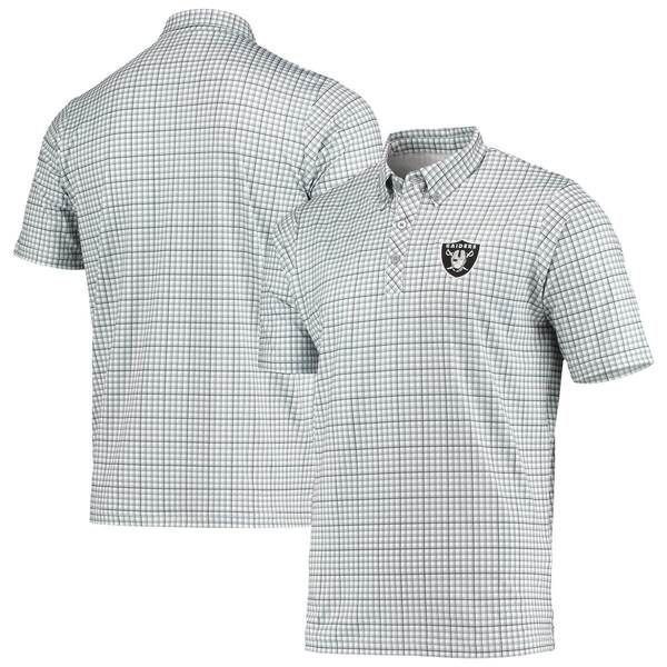 アンティグア メンズ トップス シャツ ダウン Mens Antigua GrayBlack Las Vegas Raiders Deliver ButtonDown Polo White ホワイト