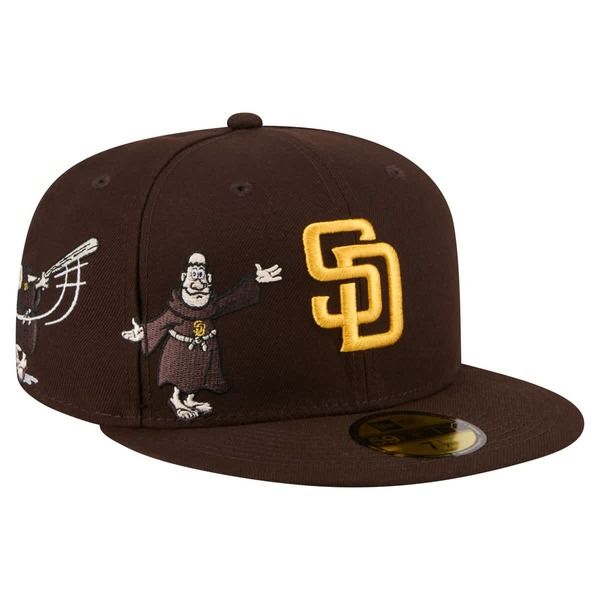 ニューエラ メンズ アクセサリー 帽子 Mens New Era Brown San Diego Padres Run Mascot 59FIFTY Fitted Hat Brown ブラウン