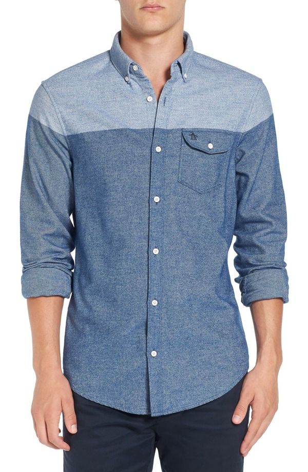 オリジナルペンギン メンズ トップス シャツ Original Penguin Medieval Blue ブルー