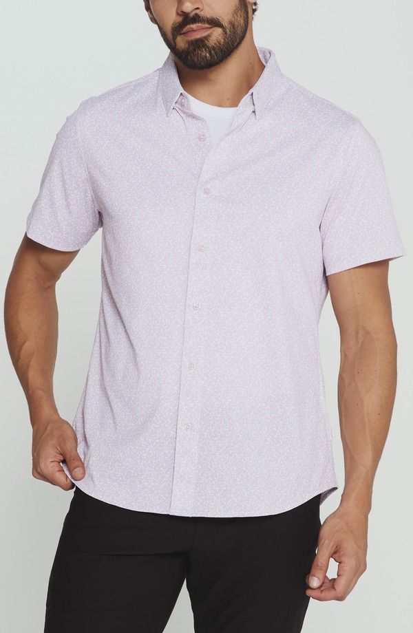 セブンダイヤモンド メンズ トップス シャツ 7 Diamonds Dorian Short Sleeve Performance Shirt Iris