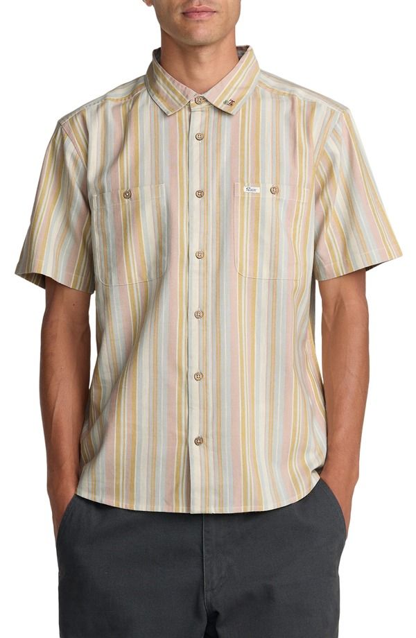 ルーカ メンズ トップス シャツ RVCA Talum Short Sleeve ButtonUp Shirt Ceramic