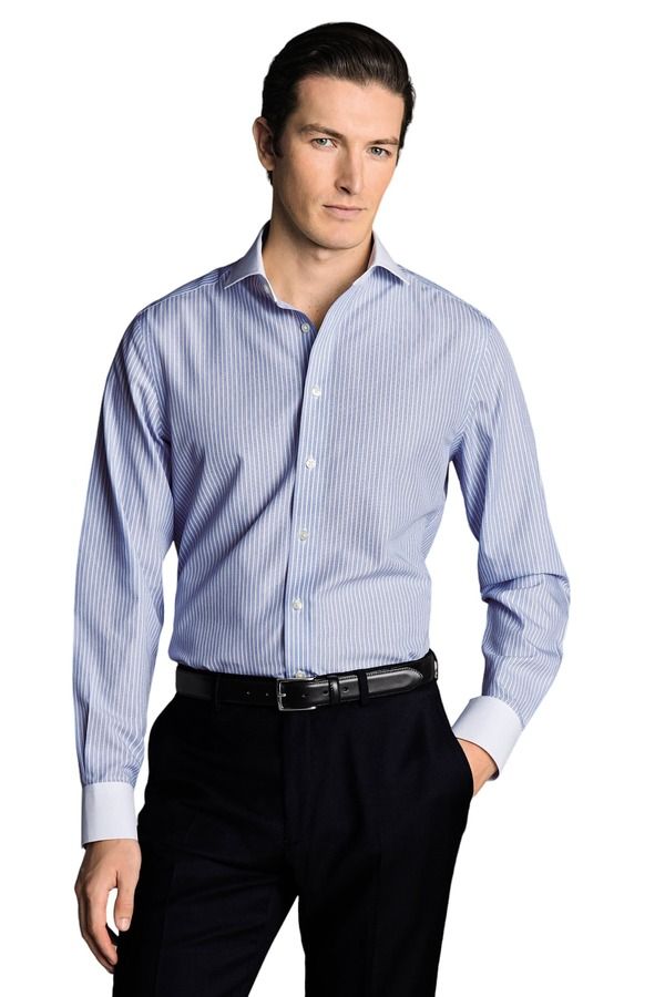 チャールズティリット メンズ トップス シャツ スリムフィット Charles Tyrwhitt Winchester Guard Stripe NonIron Poplin Slim Fit Shi