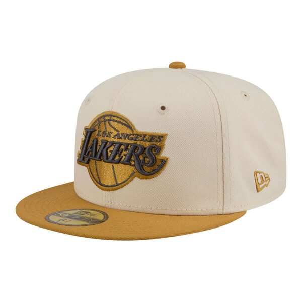 ニューエラ メンズ アクセサリー 帽子 Mens New Era CreamTan Los Angeles Lakers TwoTone Color Pack 59FIFTY Fitted Hat C