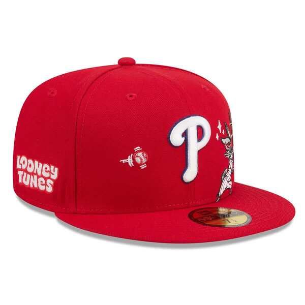 ニューエラ メンズ アクセサリー 帽子 Mens New Era Red Philadelphia Phillies Looney Tunes Bugs Bunny 59FIFTY Fitted Ha