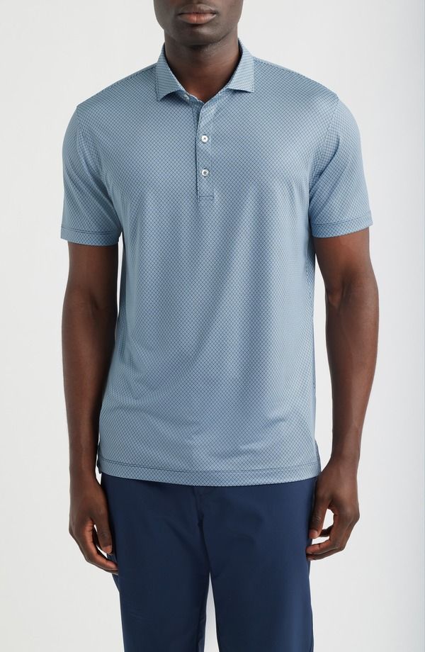 ジョニー オー メンズ トップス シャツ ジャージー johnnieO Tile Neat Performance Jersey Polo BlackBlue ブラック