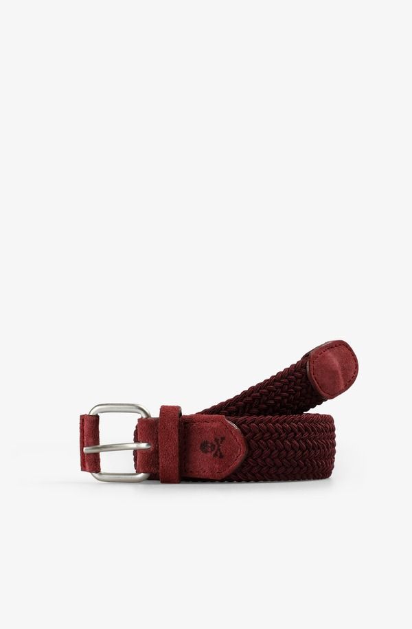 スカルパーズ メンズ アクセサリー ベルト スエード Scalpers Elastic Suede Belt Burgundy バーガンディ