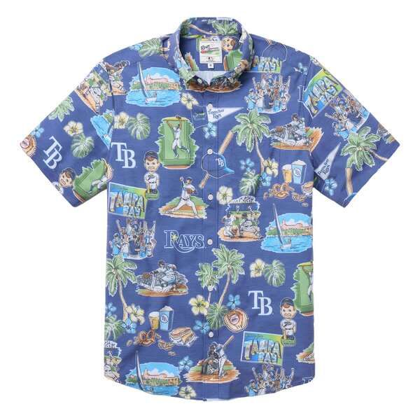 レインスプーナー メンズ トップス シャツ MensReyn Spooner Blue Tampa Bay Rayscenic TriBlend Performance ButtonUp Top Bl