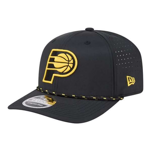 ニューエラ メンズ アクセサリー 帽子 Mens New Era Black Indiana Pacersport Rope Vented StretchSnap 9SEVENTY Hat Black