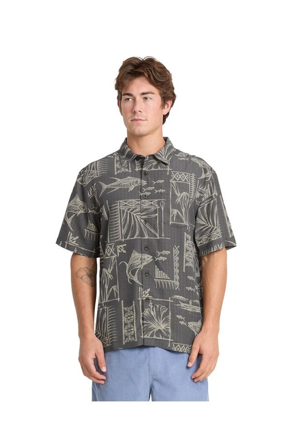 クイックシルバー ウォーター マン メンズ トップス シャツ Quik silver Waterman Paradise Bay Short Sleeve Shirt Phantom