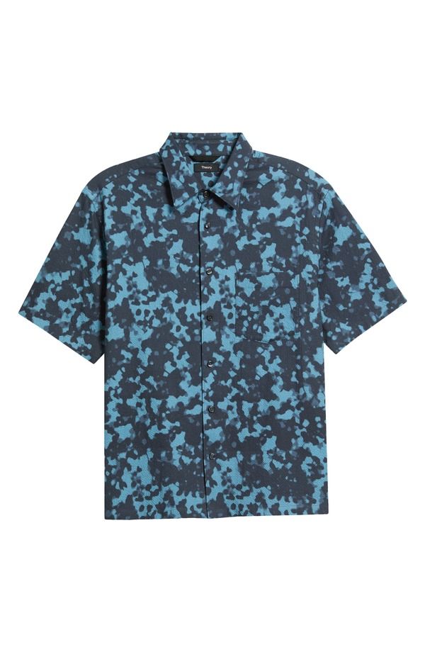 セオリー メンズ トップス シャツ Theory Weekend Short Sleeve Seersucker ButtonUp Shirt Baltic Multi マルチカラー