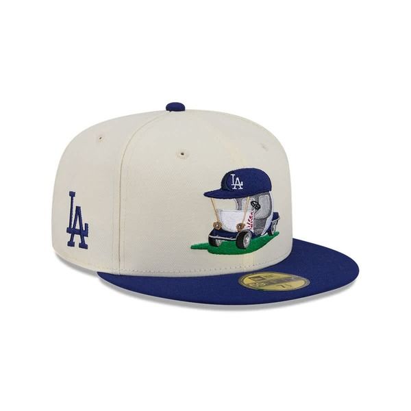 ニューエラ メンズ アクセサリー 帽子 Mens New Era CreamRoyalos Angeles Dodgers Bullpen Cart 59FIFTY Fitted Hat Cream