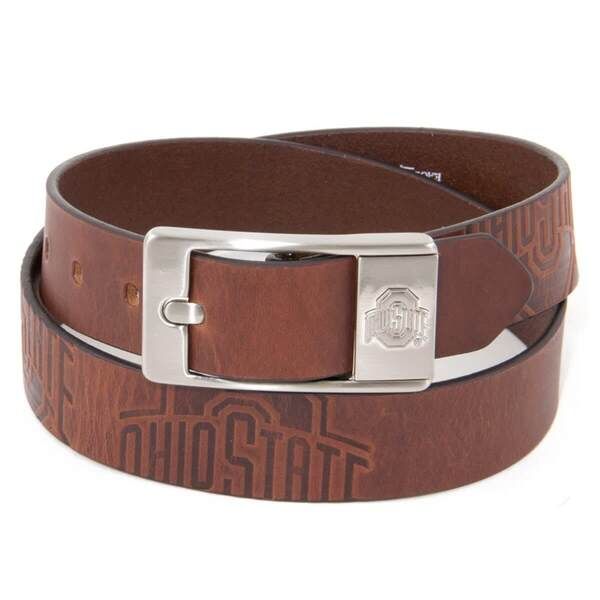イーグルスウィングス メンズ アクセサリー ベルト レザー EAGLES WINGS Ohio State Buckeyes Brandish Leather Belt Brown ブラウン