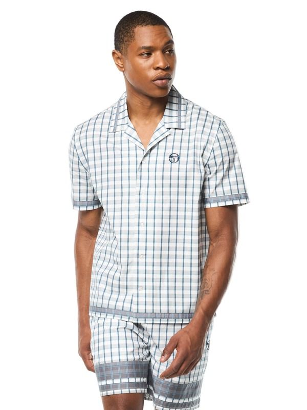 セルジオタッキーニ メンズ トップス シャツ Sergio Tacchini Quadretto Cabana Shirt Brilliant White ホワイト