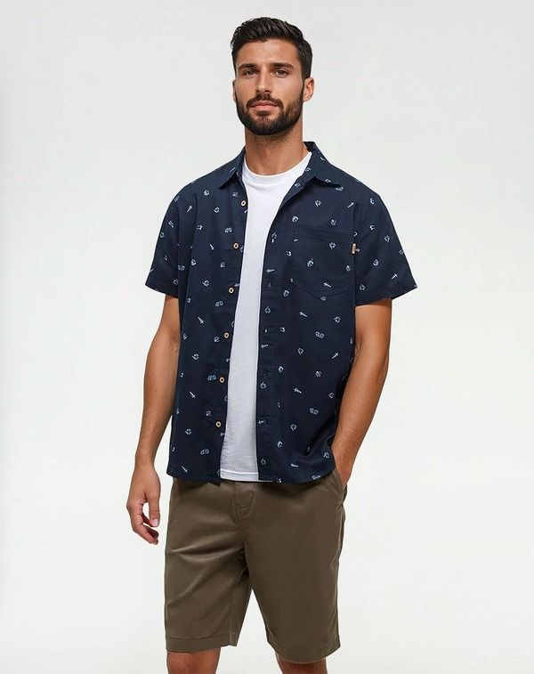 テンツリー メンズ トップス シャツ tentree Bike Around Mancoshirt Midnight blueEverydayadventure