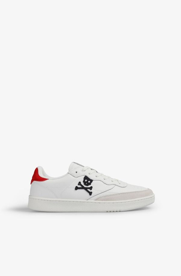 スカルパーズ メンズ シューズ スニーカー レザー Scalpers Leather Side Skull Ford Sneakers BlueRed ブルー