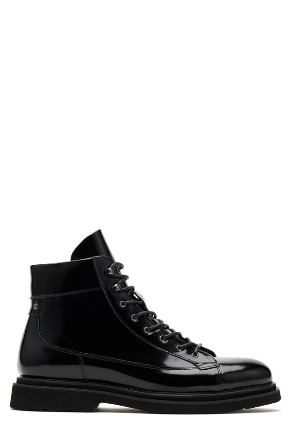 マークノーラン メンズ シューズ ブーツ・レインブーツ レザー MARC NOLAN Aiden Waterepellent Patent Leather Boot Black Patent ブラック