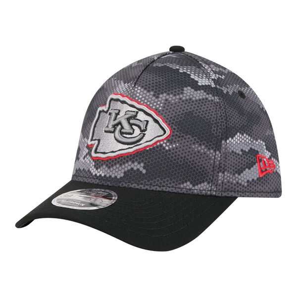 ニューエラ メンズ アクセサリー 帽子 Mens New Era Blackansas City Chiefs Camo AFrame 39THIRTY Flex Hat Black ブラック