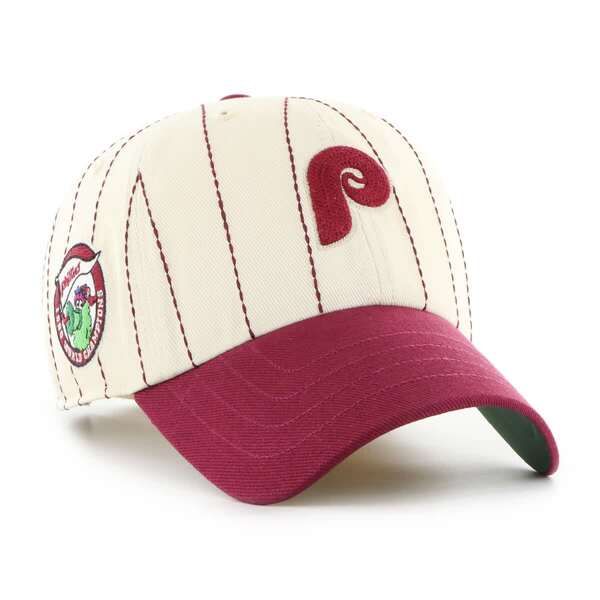 フォーティーセブン メンズ アクセサリー 帽子 Mens 47 x Rawlings NaturalBurgundy Philadelphia Phillies Pinstripe Clean Up
